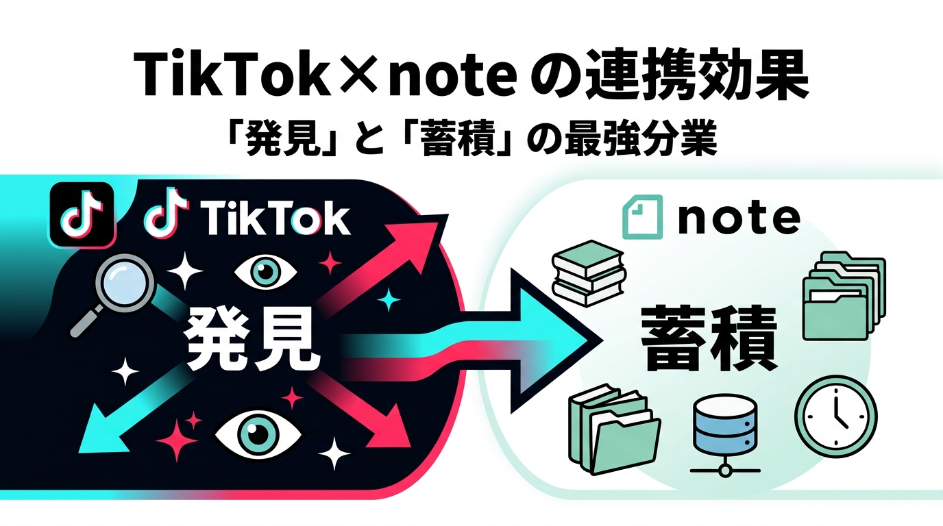【TikTok×noteの連携効果】「発見」と「蓄積」の最強分業